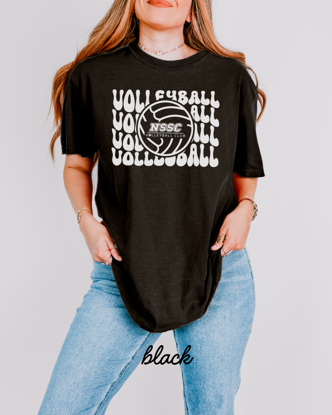 NSSC Volleyball Retro Repeat Heavyweight Cotton Tee