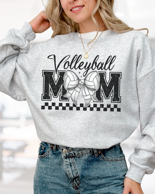 Volleyball Mom Coquette Heavy Blend ASH Sweatshirt