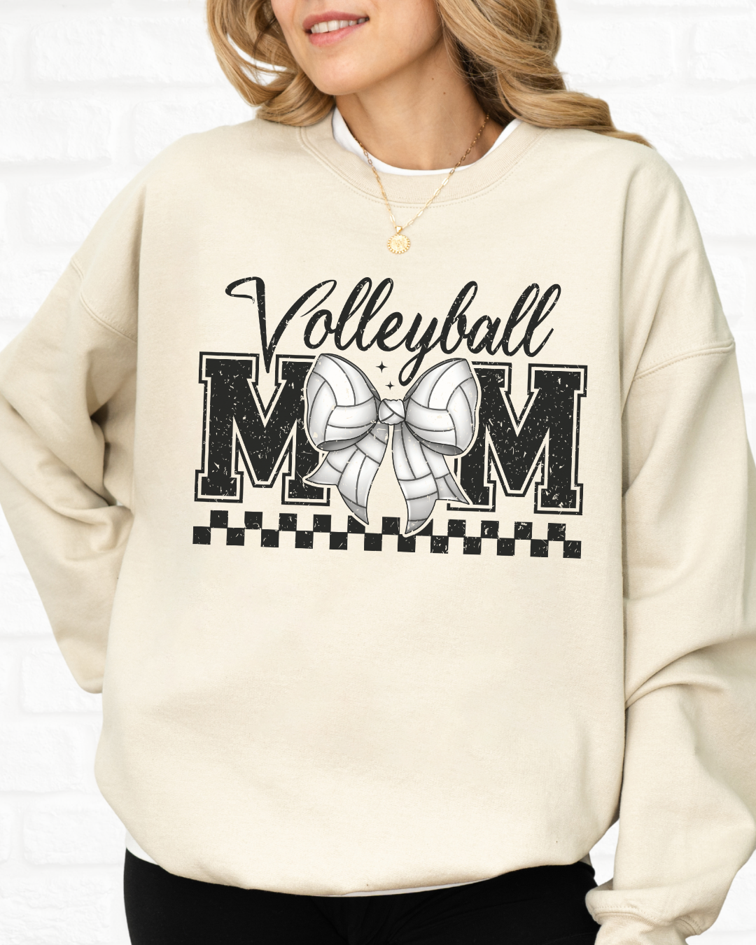 Volleyball Mom Coquette Heavy Blend SAND Sweatshirt