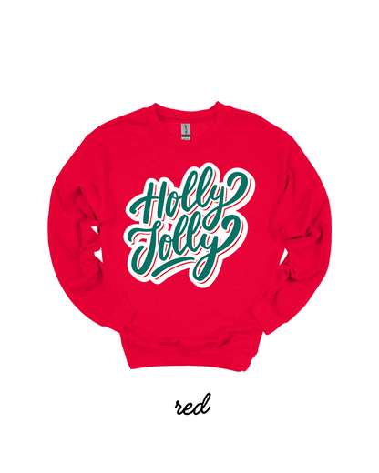 Holly Jolly Adult Heavy Blend RED Women's Graphic Sweatshirt