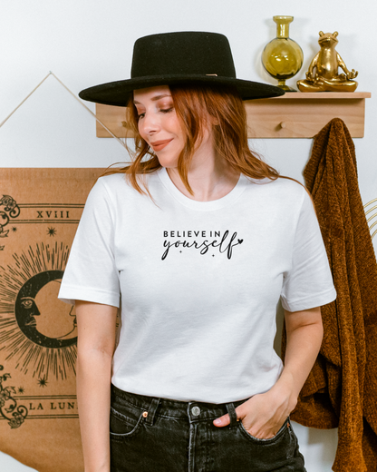 Believe In Yourself WHITE Lightweight Cotton Tee