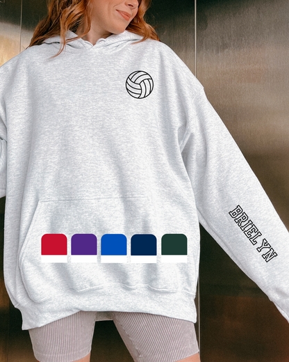 Custom Name Volleyball Heavy Blend ASH Hoodie