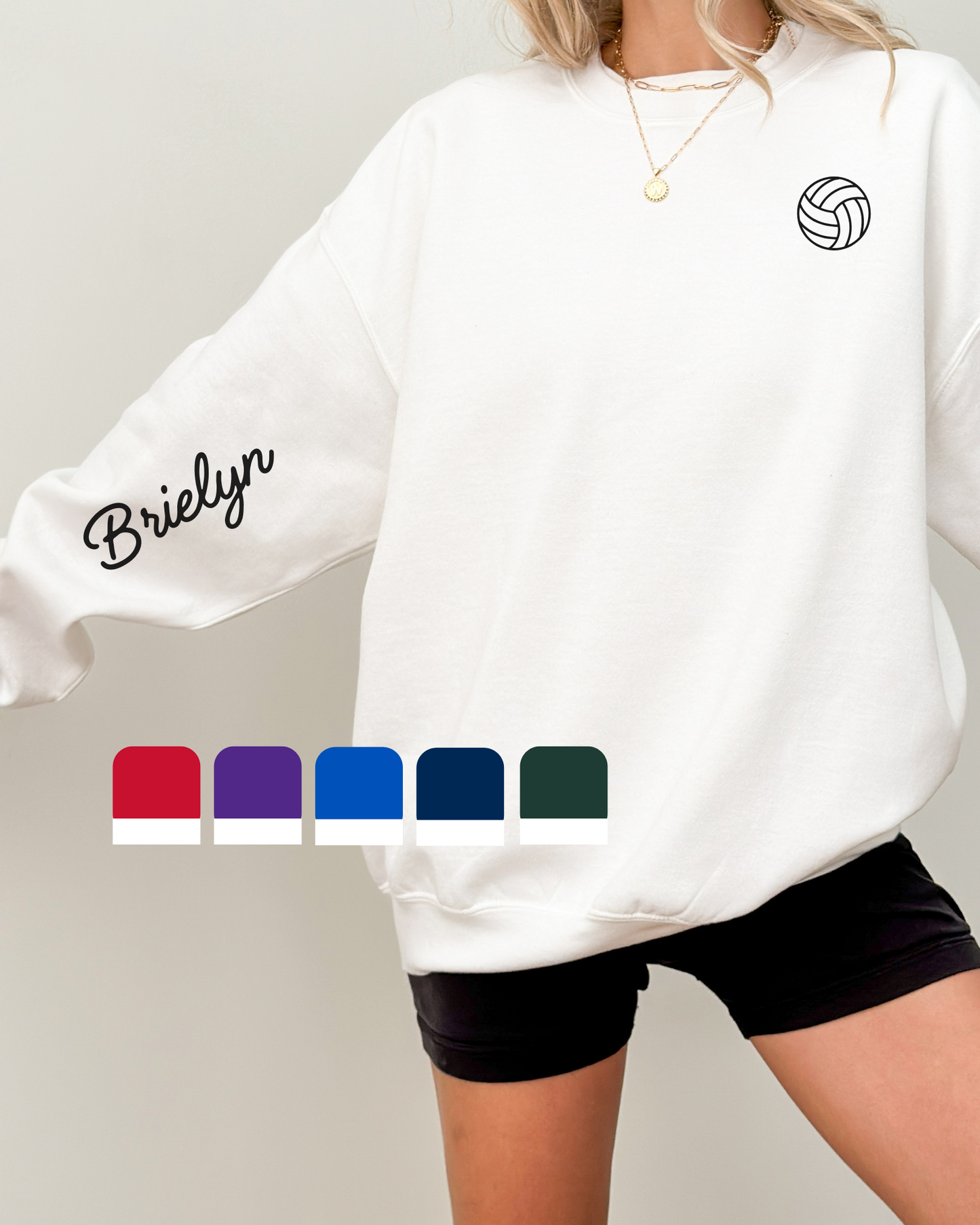 Custom Name Volleyball Heavy Blend WHITE Sweatshirt