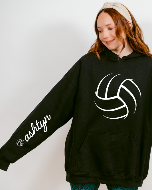 Custom Name Volleyball Stitch Heavy Blend Hoodie