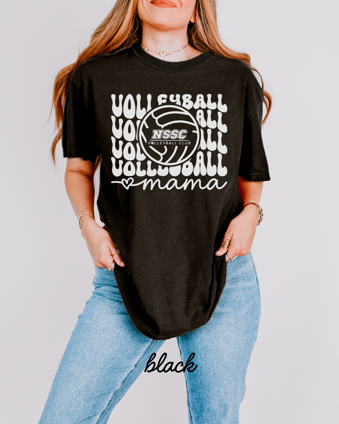 NSSC Volleyball Mama Retro Repeat Heavyweight Cotton Tee