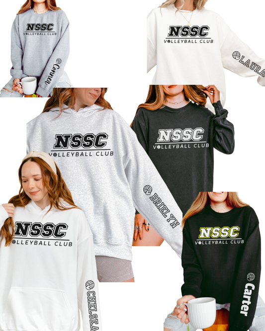 NSSC Volleyball Personalized Sleeve Sweatshirt or Long Sleeve Tee