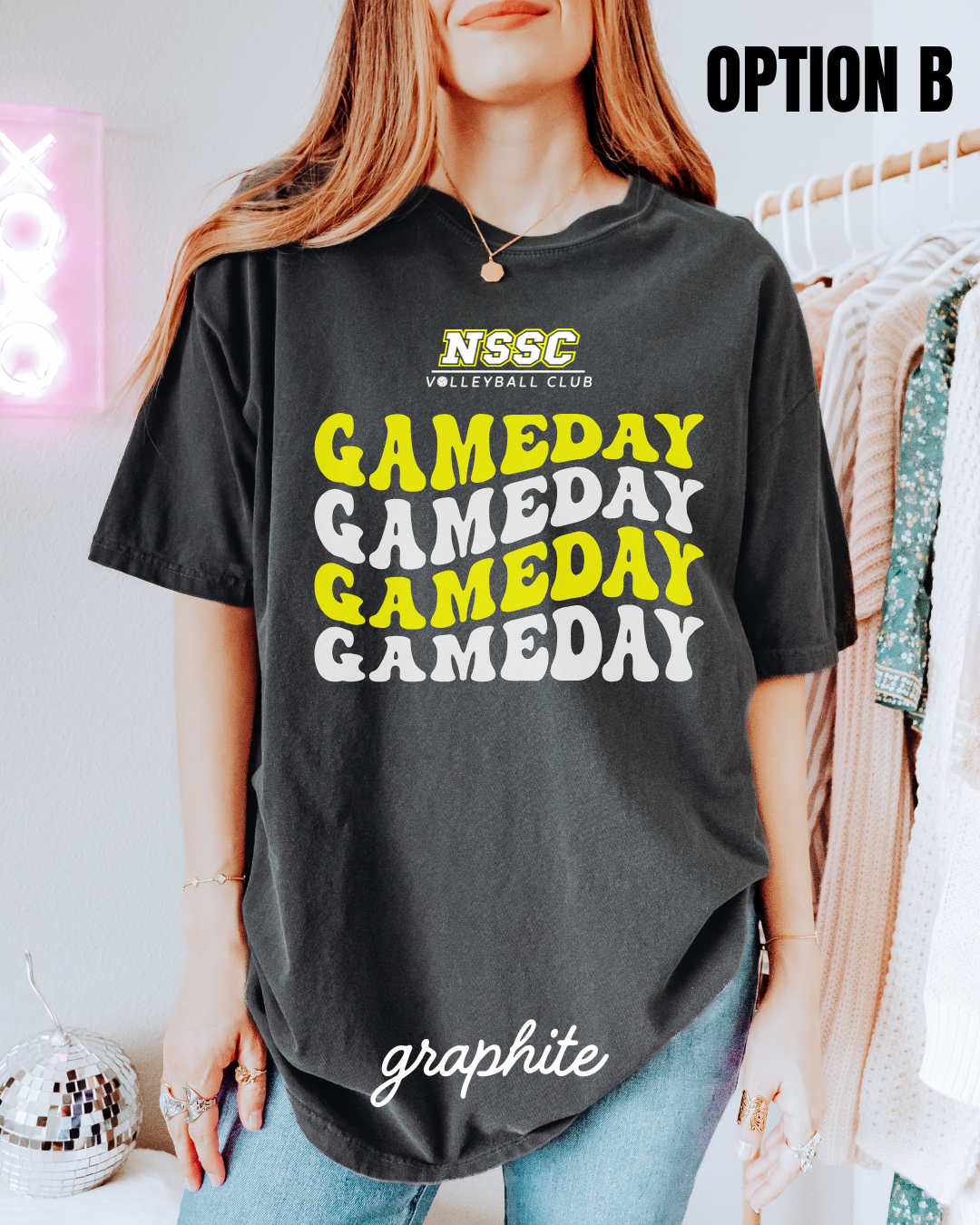 NSSC Volleyball Club Retro Gameday Wave Heavyweight Cotton Tee