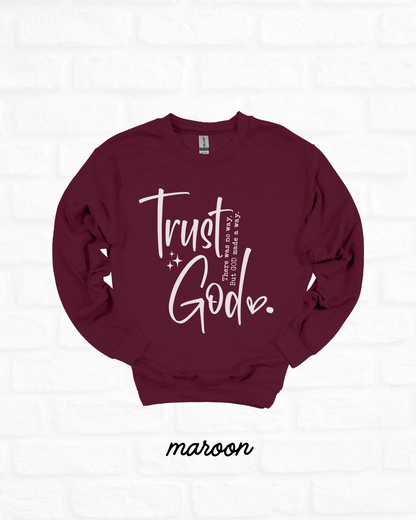 Trust God Heavy Blend MAROON Sweatshirt