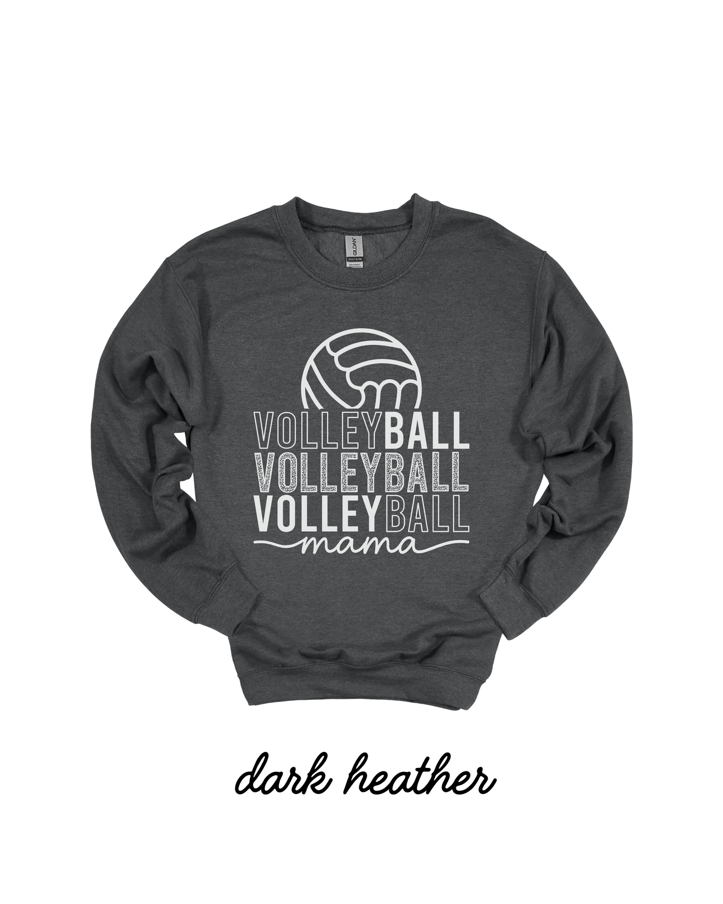 Volleyball Mama Dark Heather GRAY Women's Graphic Sweatshirt