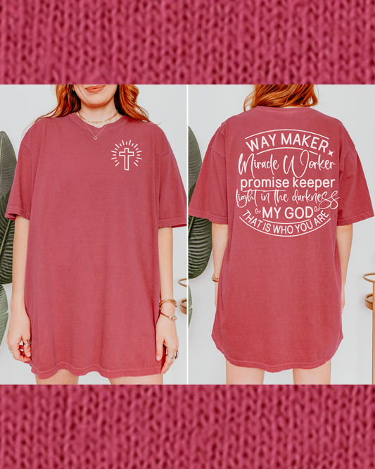 Way Maker Brick RED Heavyweight Cotton Women's Graphic Tee