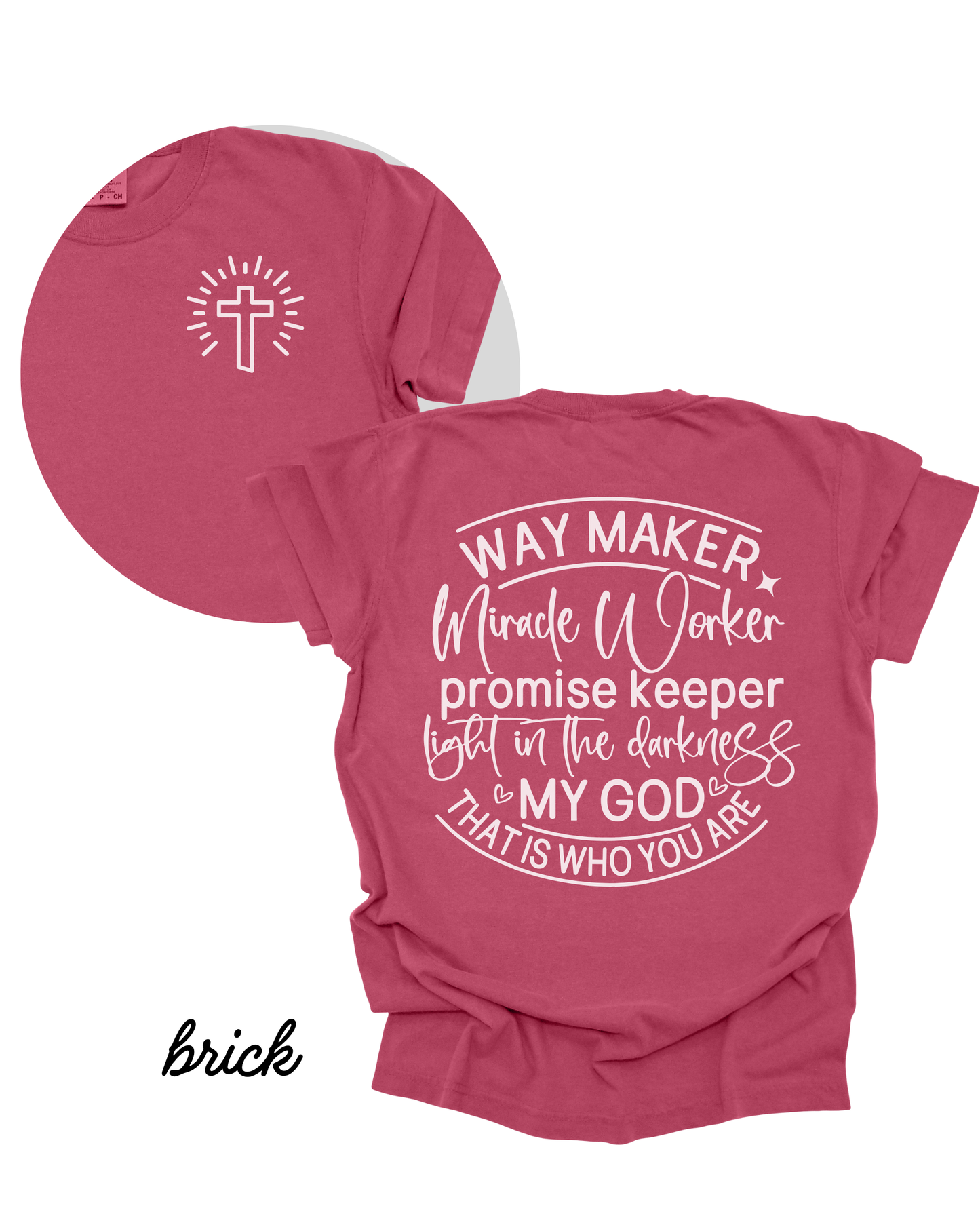 Way Maker Brick RED Heavyweight Cotton Women's Graphic Tee