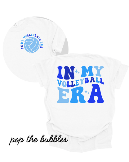 In My Volleyball Era Groovy WHITE Heavyweight Cotton Tee