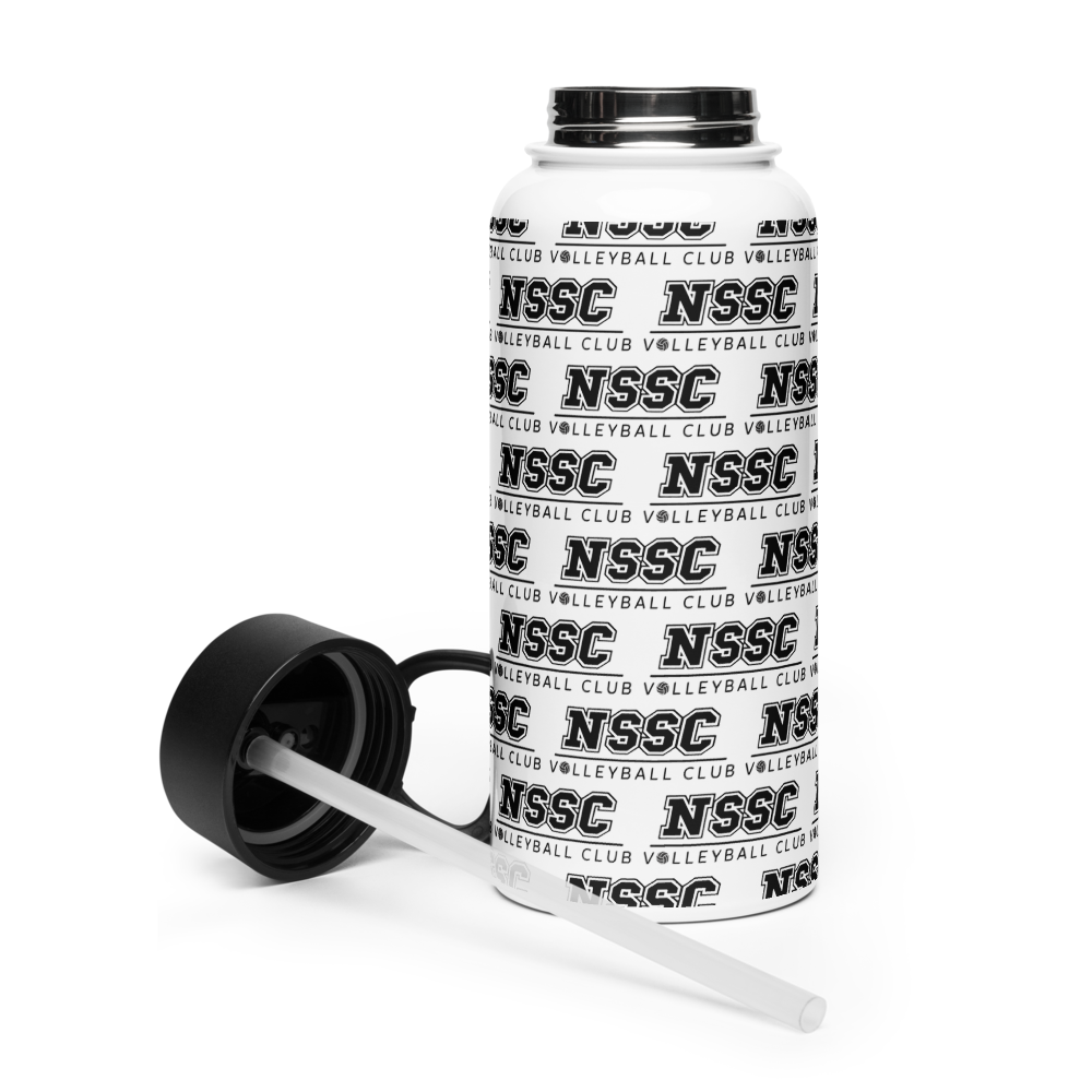 NSSC Volleyball Stainless Steel Water Bottle with a Straw Lid