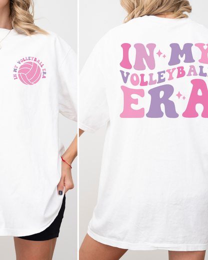 In My Volleyball Era Groovy WHITE Heavyweight Cotton Tee