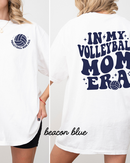 In My Volleyball Mom Era Groovy WHITE Heavyweight Cotton Tee