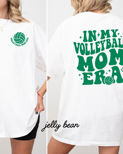 In My Volleyball Mom Era Groovy WHITE Heavyweight Cotton Tee