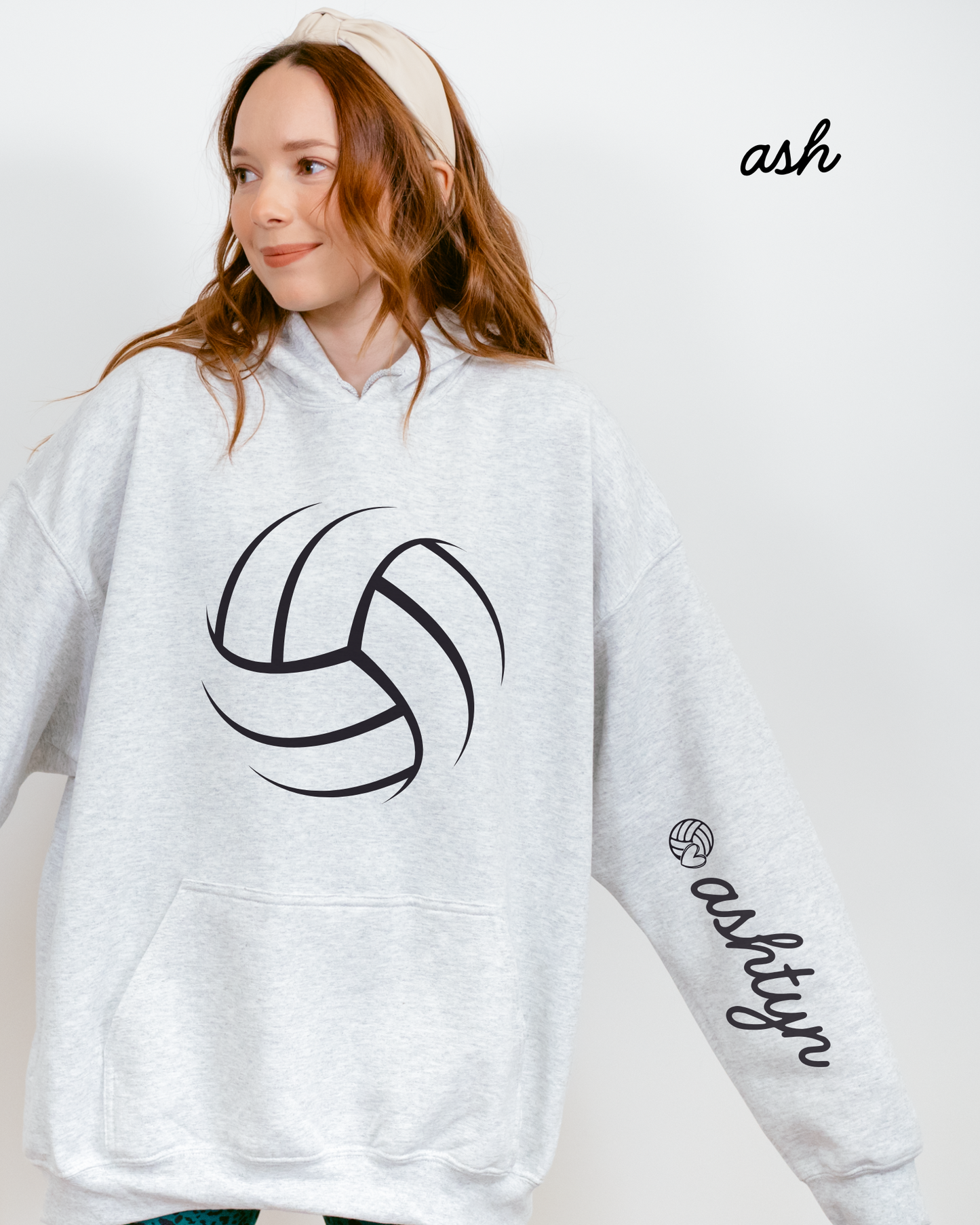 Custom Name Volleyball Stitch Heavy Blend Hoodie