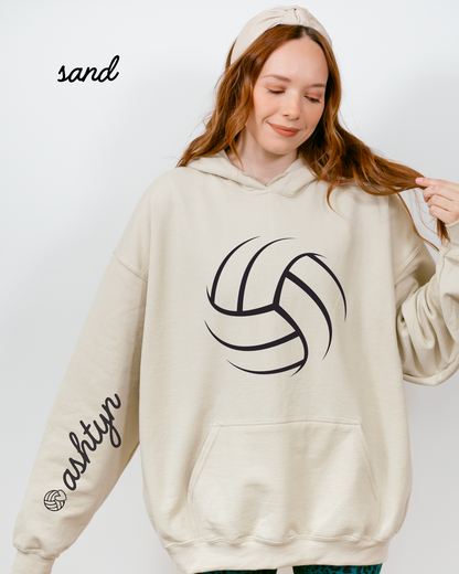 Custom Name Volleyball Stitch Heavy Blend Hoodie