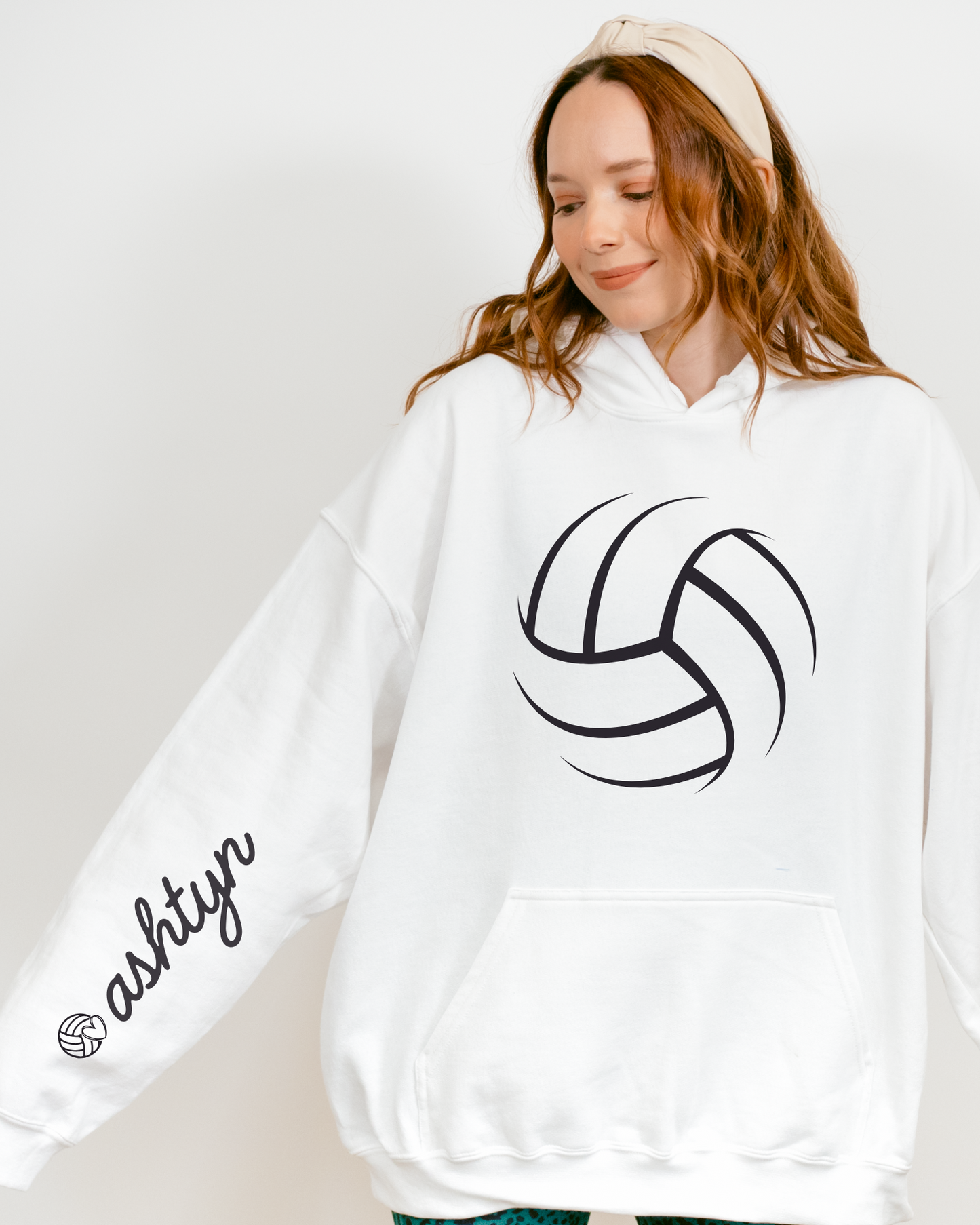 Custom Name Volleyball Stitch Heavy Blend Hoodie