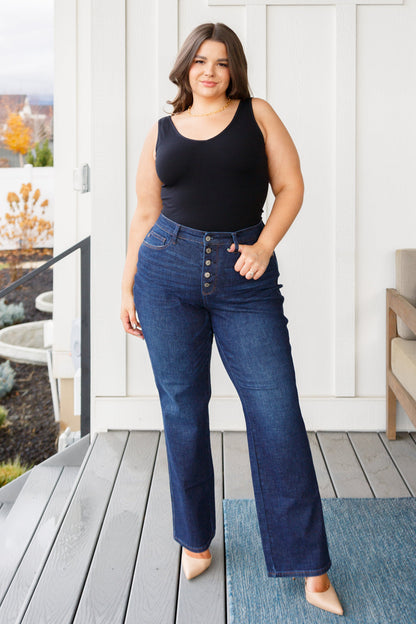 Arlo High Rise Button-Fly Straight Jeans | Judy Blue