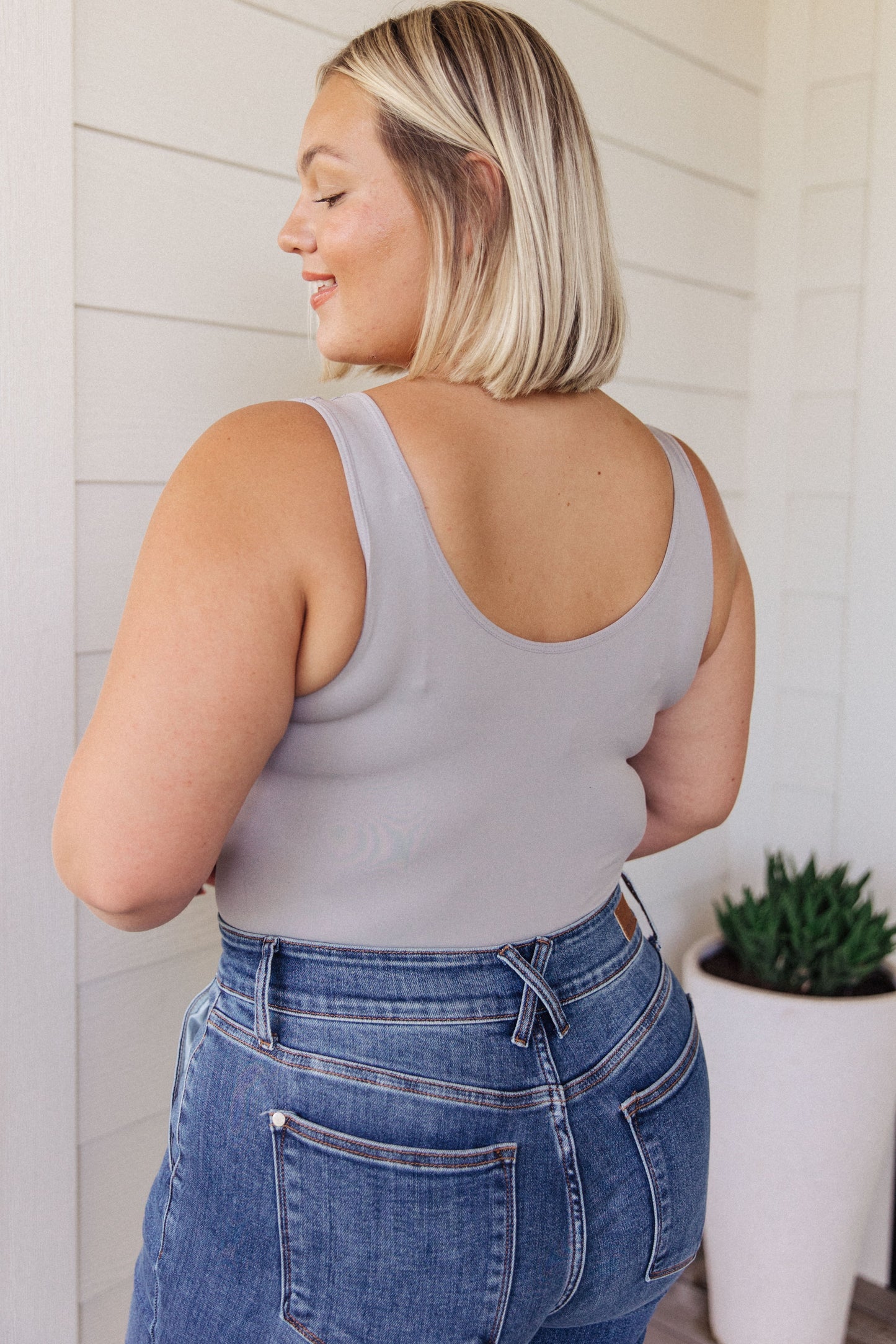 The Basics Bodysuit in Cloud Grey