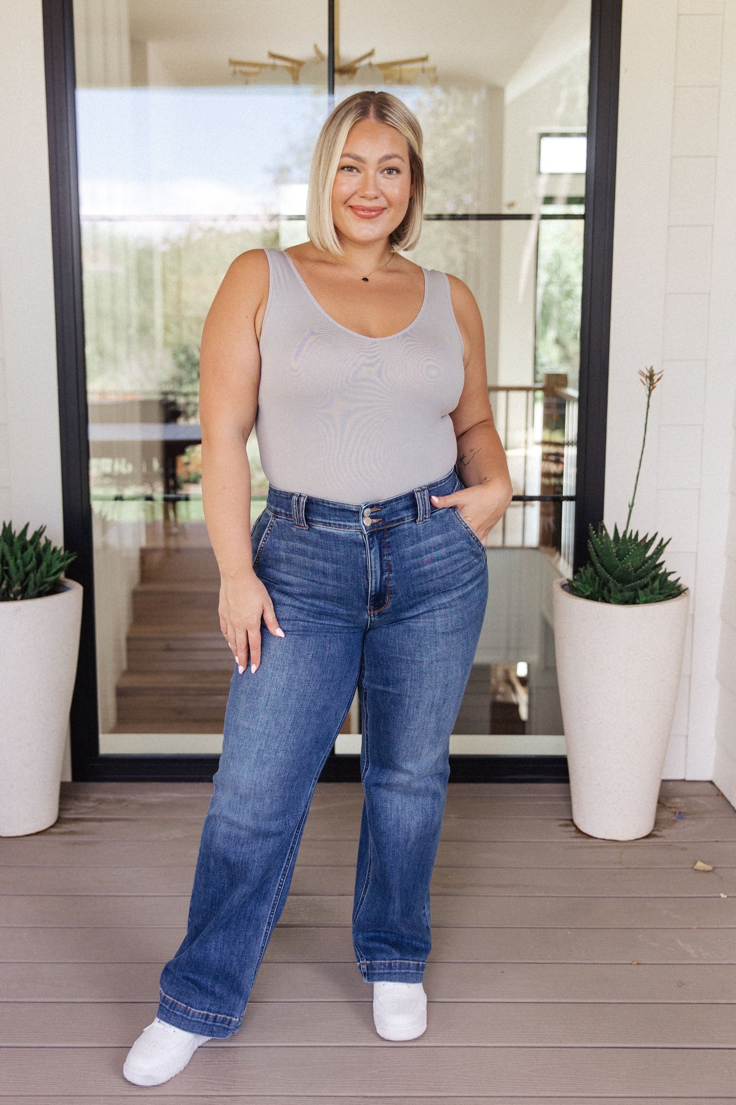 The Basics Bodysuit in Cloud Grey