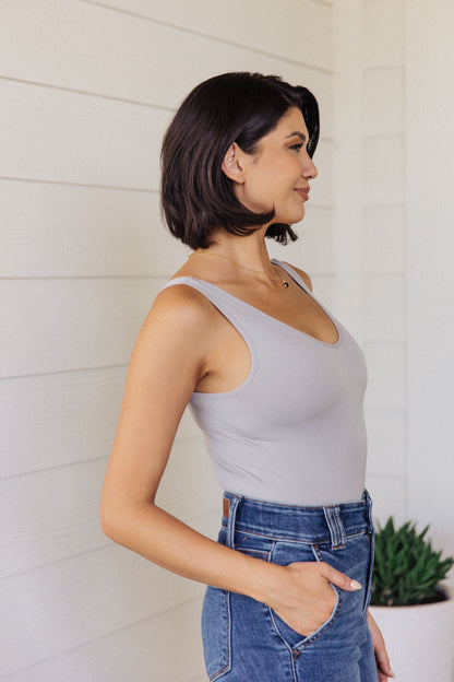 The Basics Bodysuit in Cloud Grey