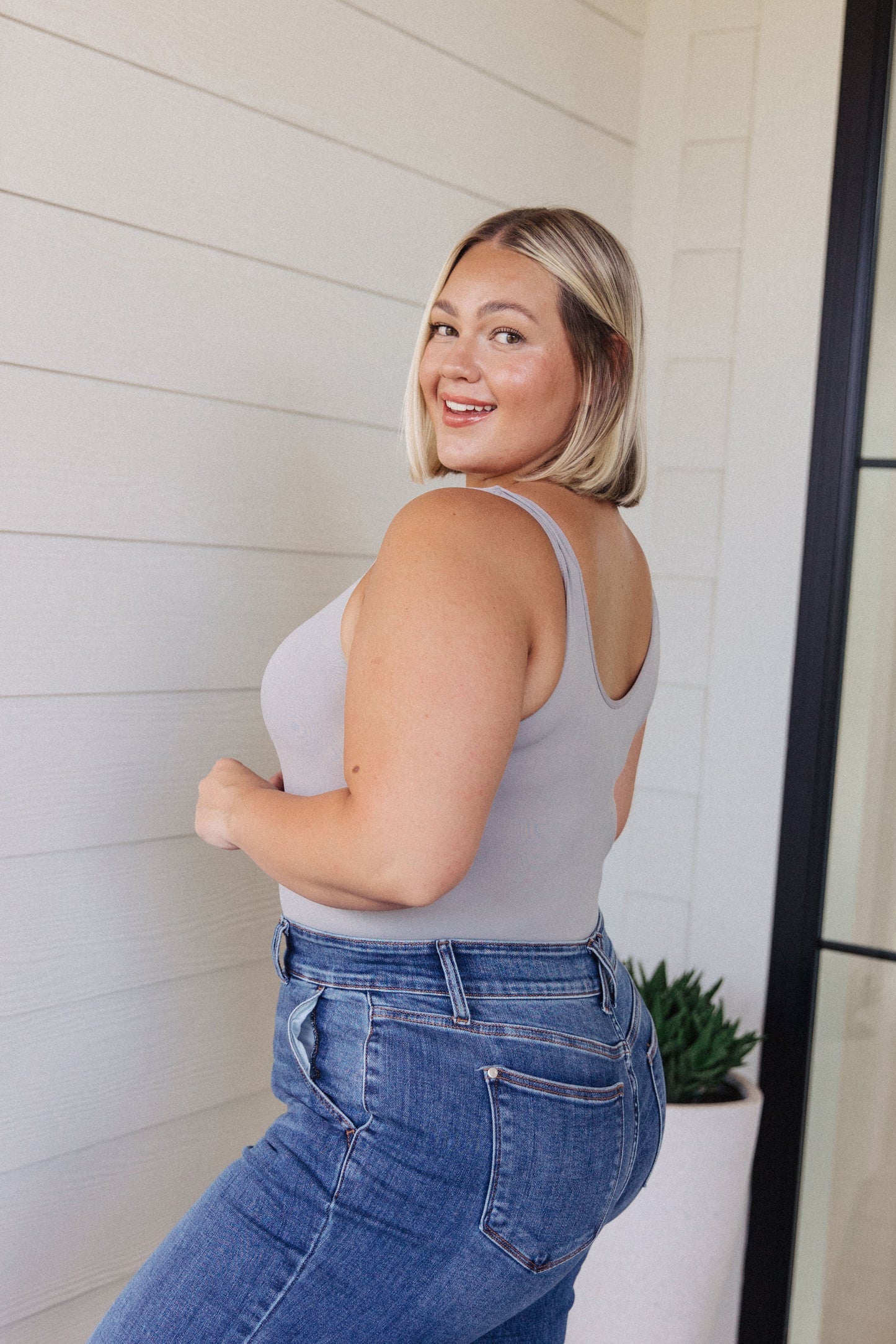 The Basics Bodysuit in Cloud Grey