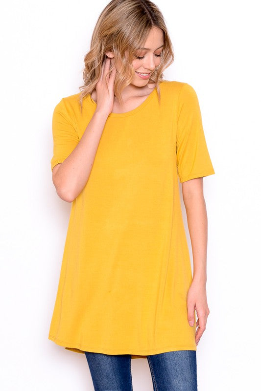 Honey Yellow Solid Knit Flowy Top | 3 sizes