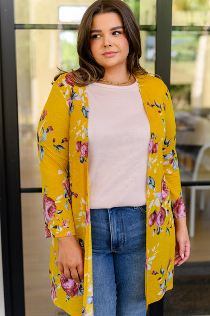 Grow As You Go Floral Cardigan in Mimosa