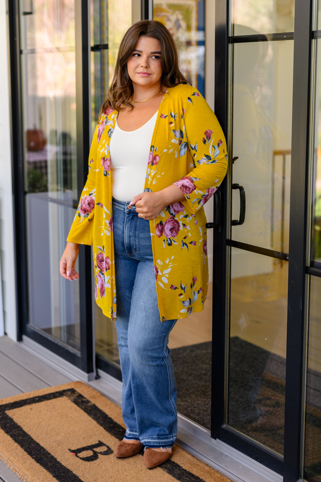 Grow As You Go Floral Cardigan in Mimosa