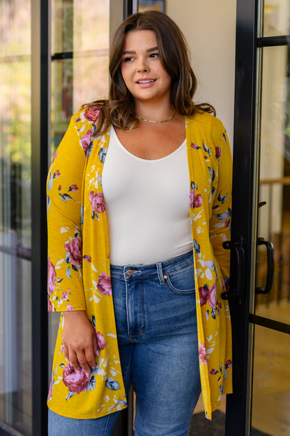 Grow As You Go Floral Cardigan in Mimosa