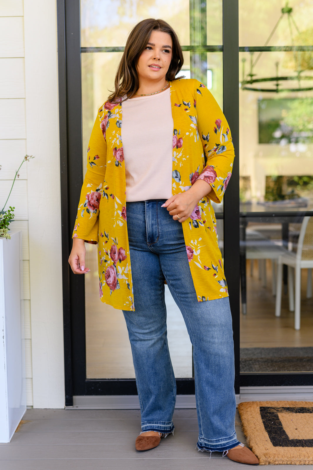 Grow As You Go Floral Cardigan in Mimosa