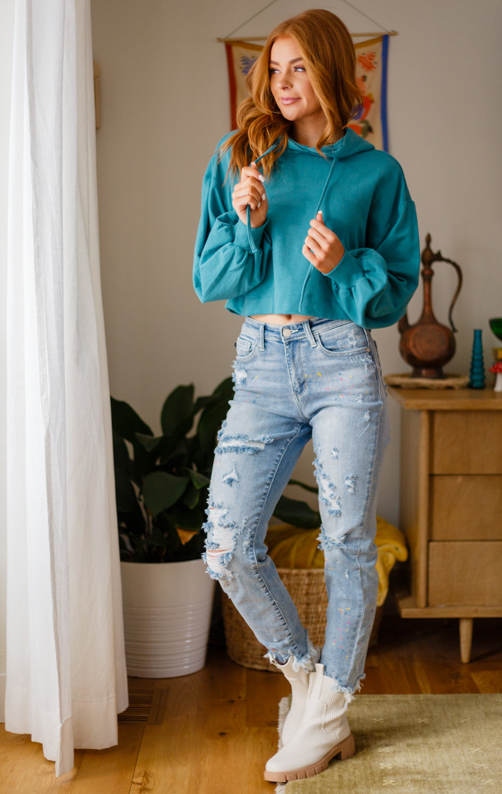 Hanging Out Hoodie in Moonstone Blue