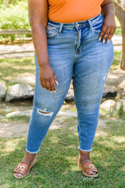 Howdy Embroidery High Rise Boyfriend Jeans | Judy Blue