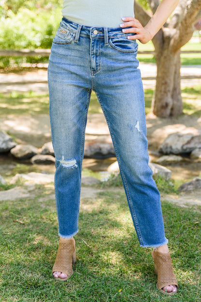 Howdy Embroidery High Rise Boyfriend Jeans | Judy Blue