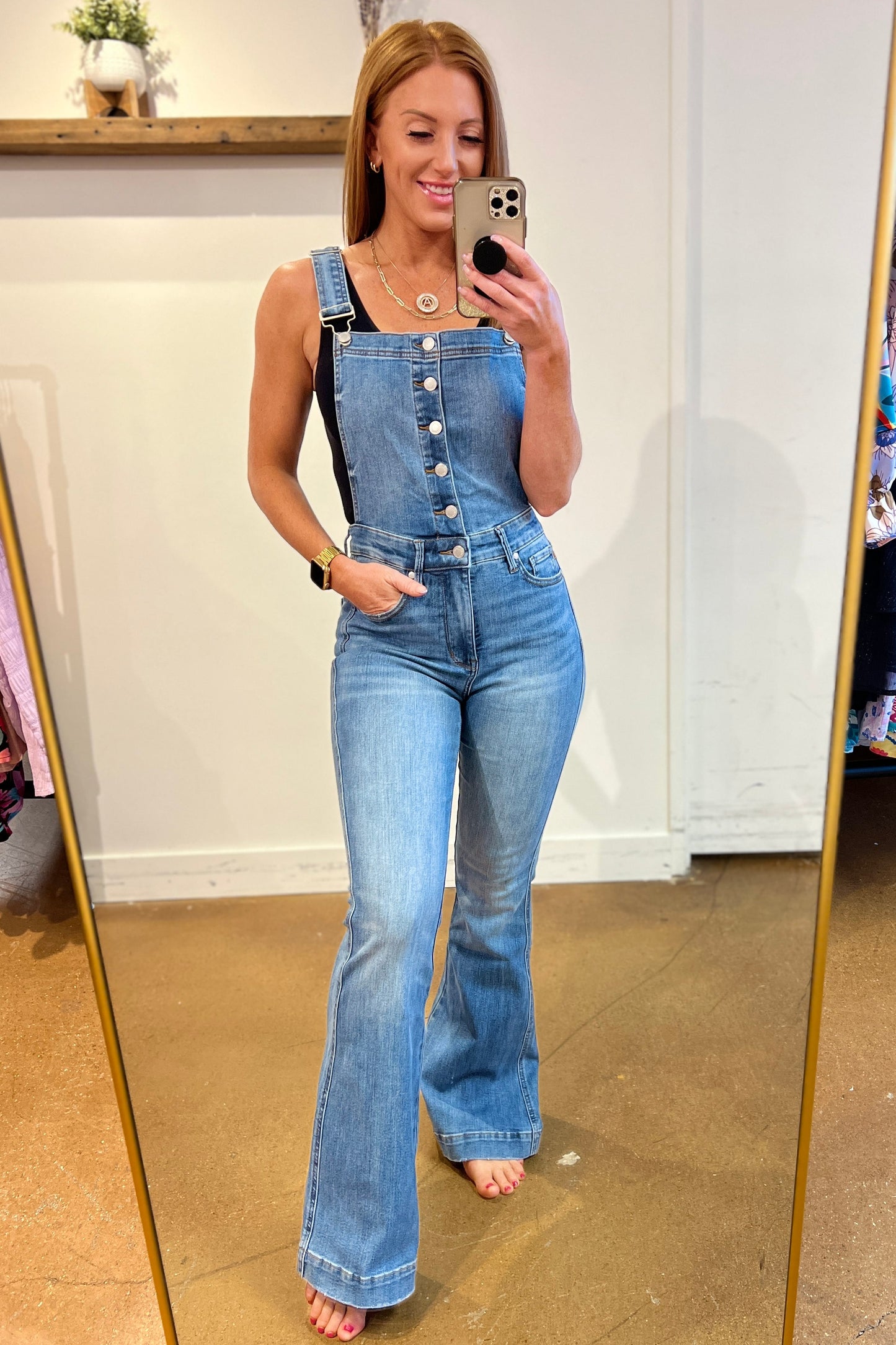 Izzy Control Top Retro Flare Overalls | Judy Blue