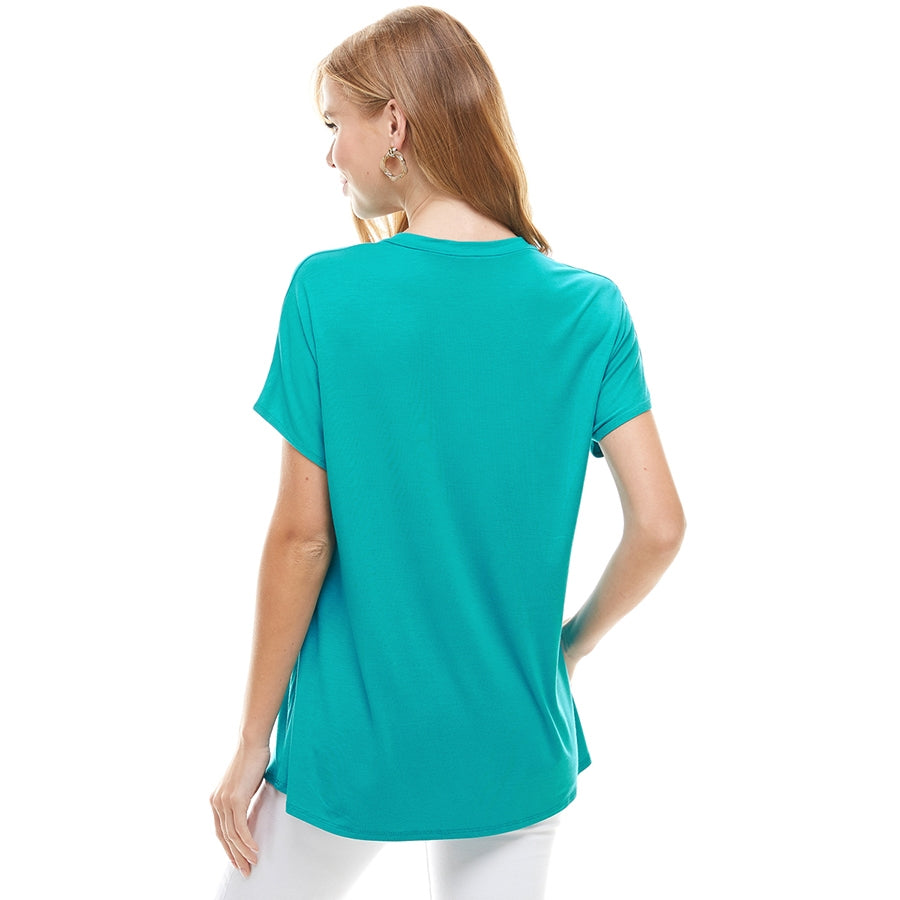 Jade Basic Cap Sleeve V-Neck Tunic | 4 sizes