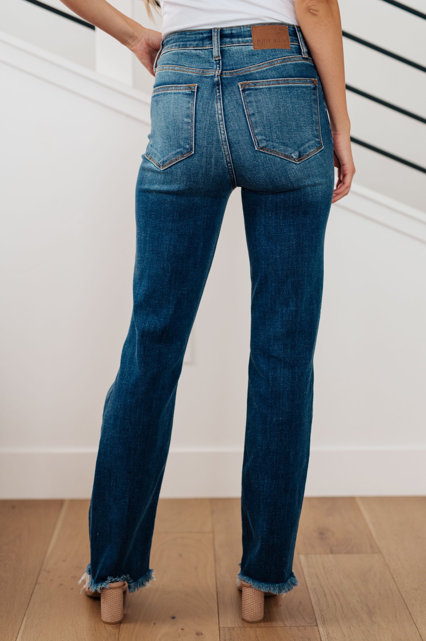 Morgan High Rise Distressed Straight Jeans | Judy Blue