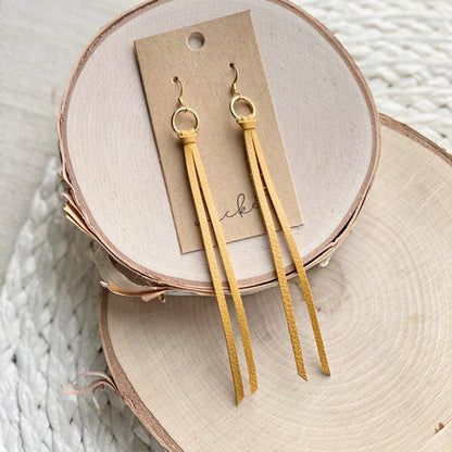 Thani Fringe | Mustard Earrings