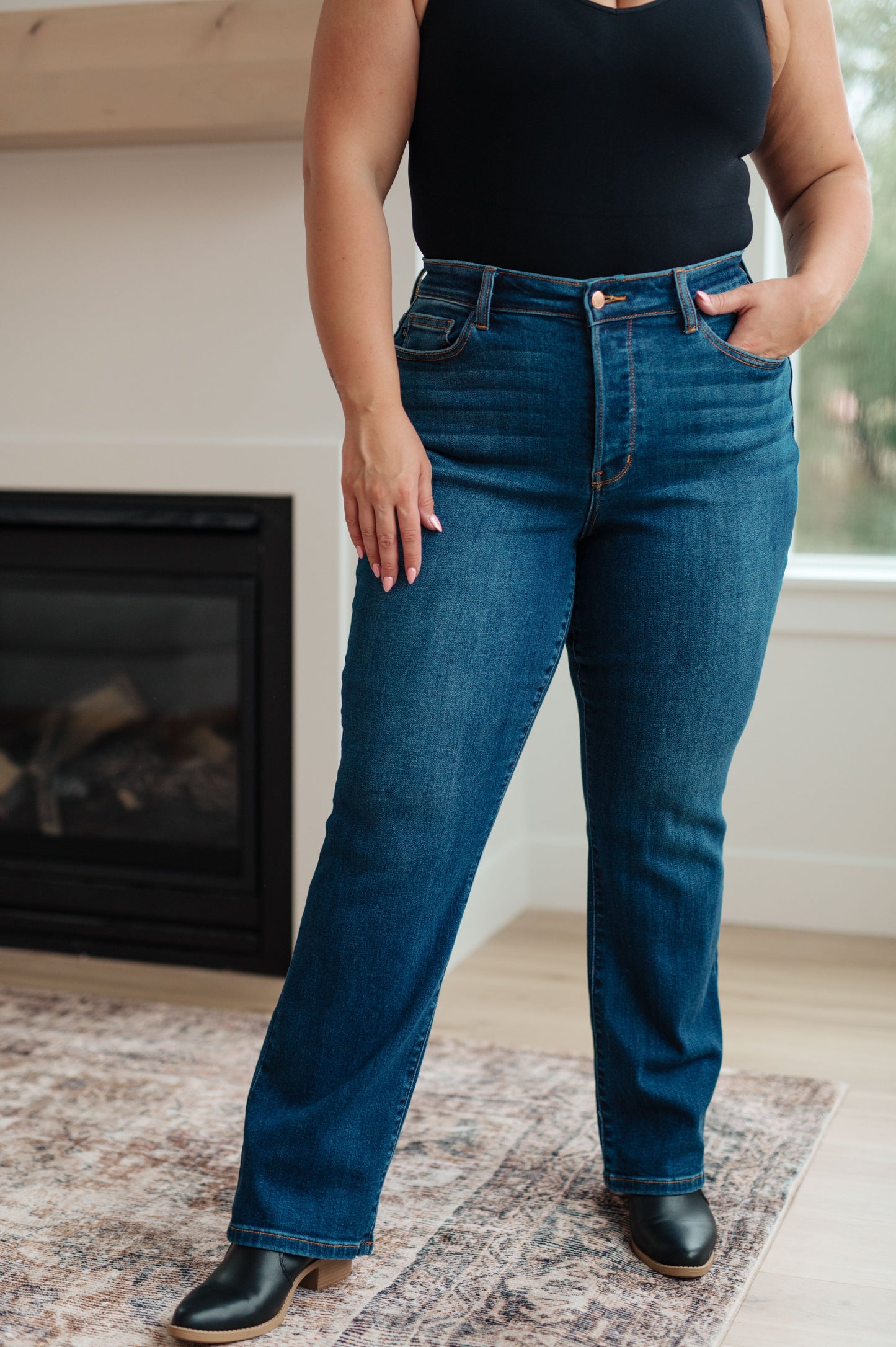 Pippa High Rise Button Fly Dad Jeans | Judy Blue