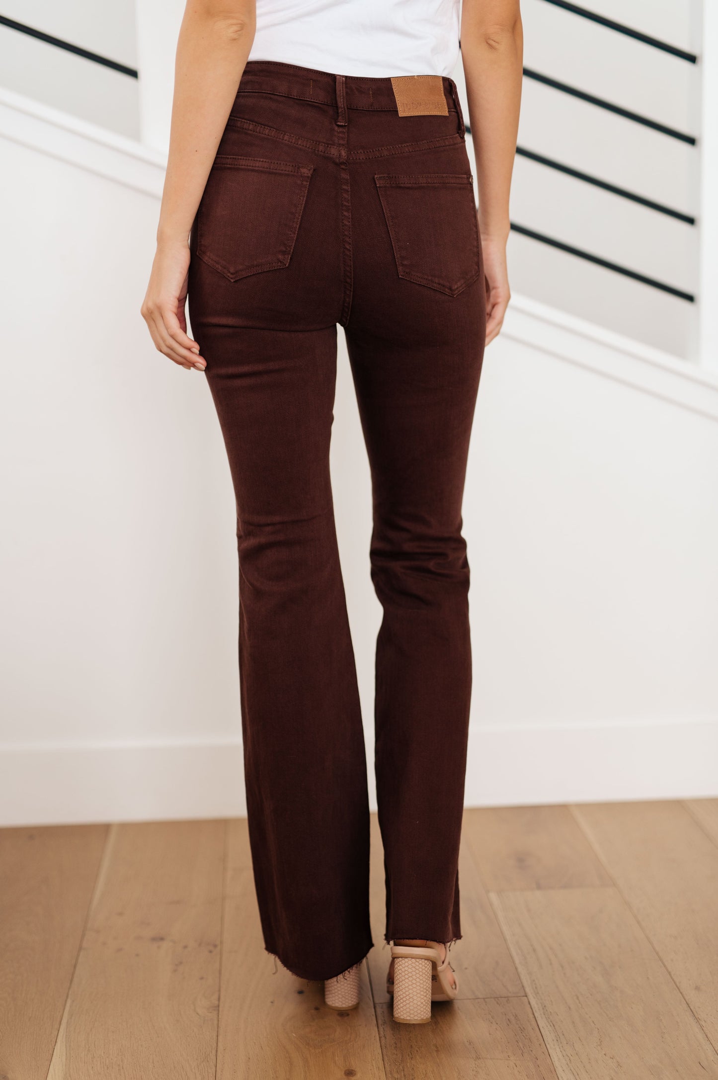 Sienna High Rise TUMMY CONTROL Top Flare Jeans in Espresso | Judy Blue