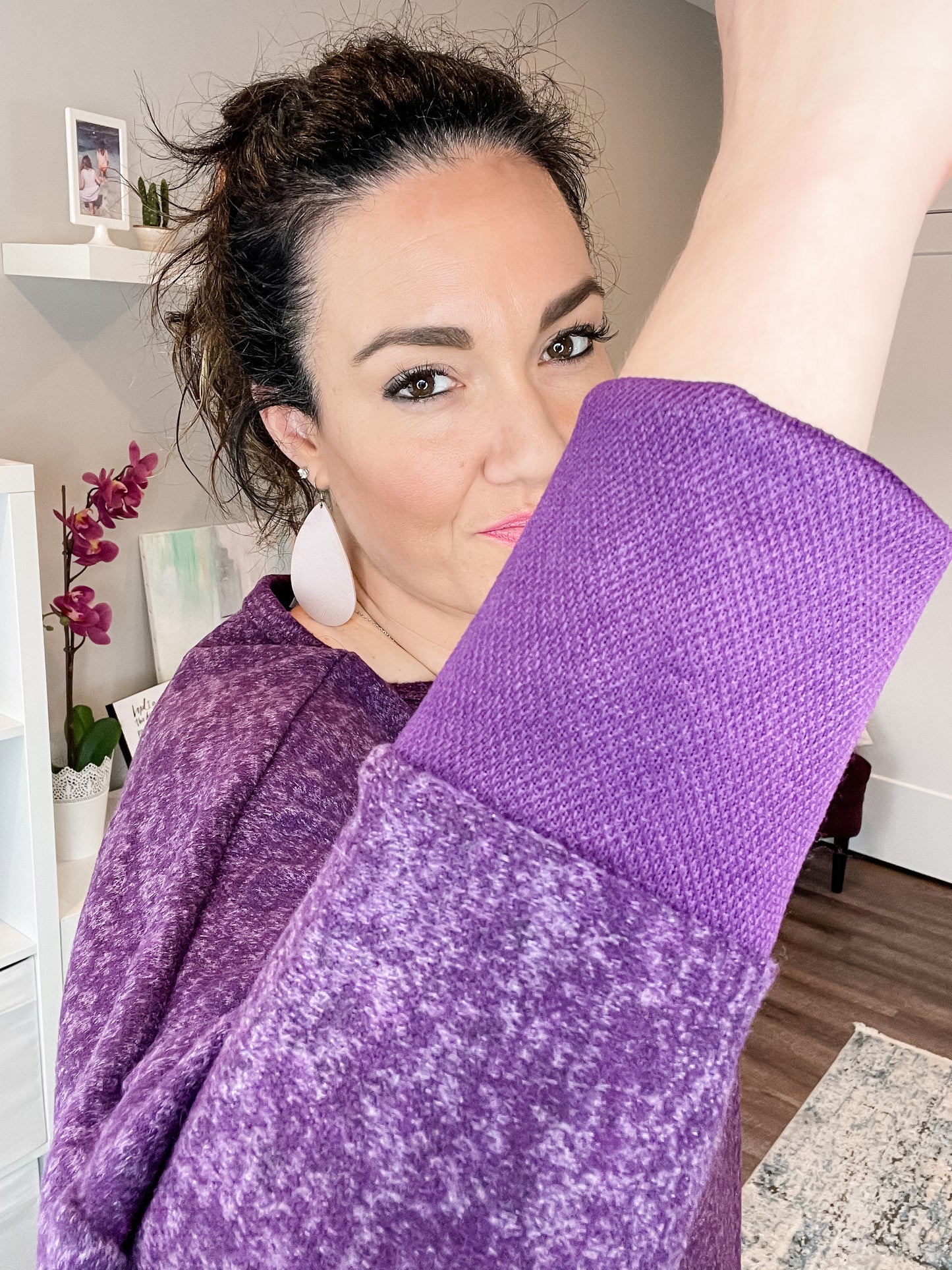 Plum Marled Dolman Top | 3 sizes