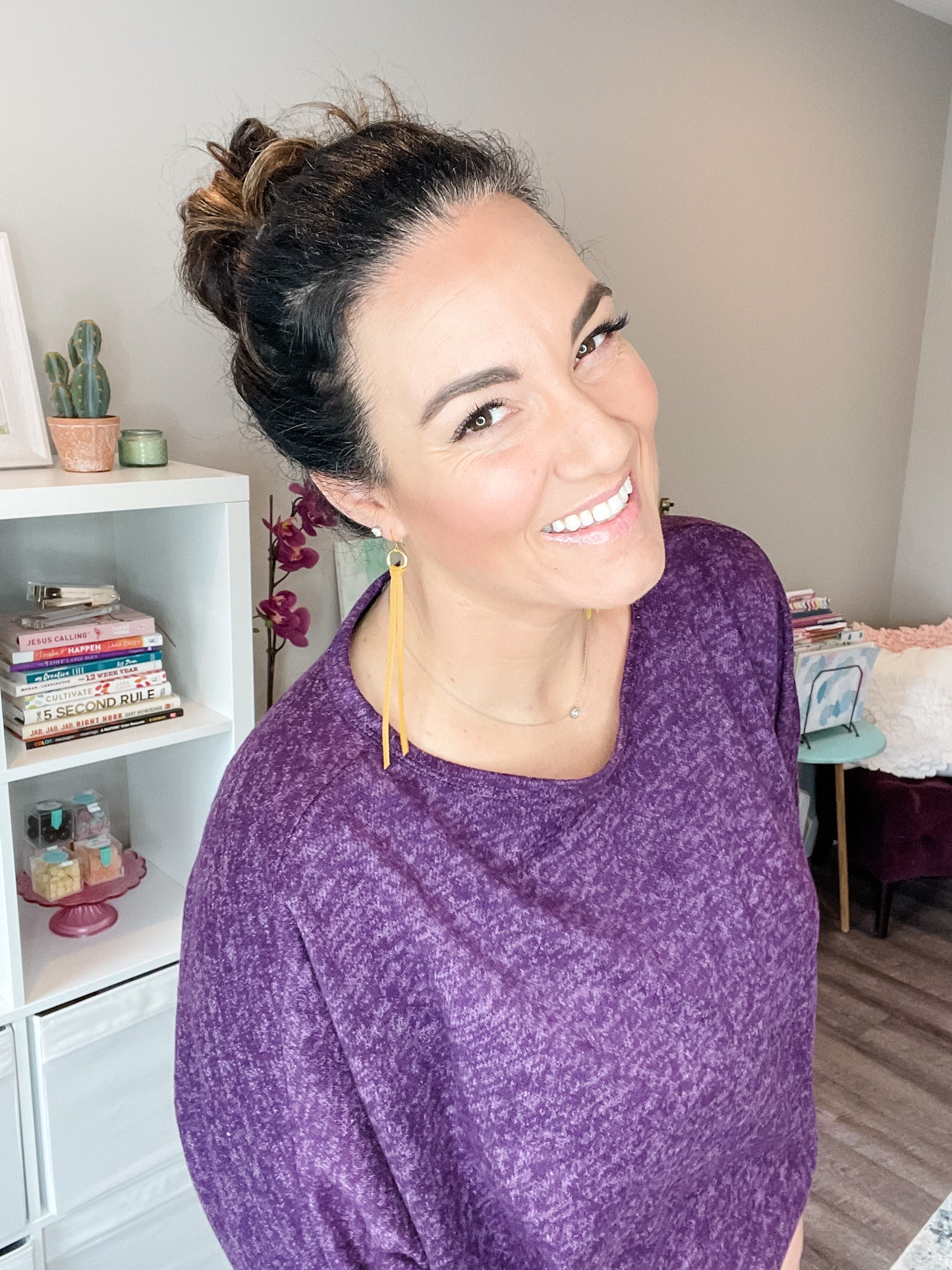 Plum Marled Dolman Top | 3 sizes