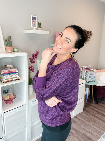 Plum Marled Dolman Top | 3 sizes